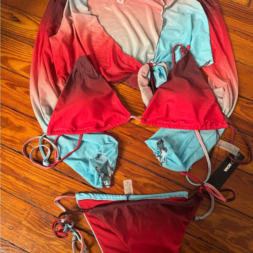 NWT Fashion Nova Sun-kissed In Ibiza 3 Piece Sunsuit - Picture 13 of 13